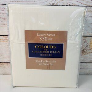 Colours by Alexander Julian Full Sheet Set Magnolia Solid Off White 350 TC